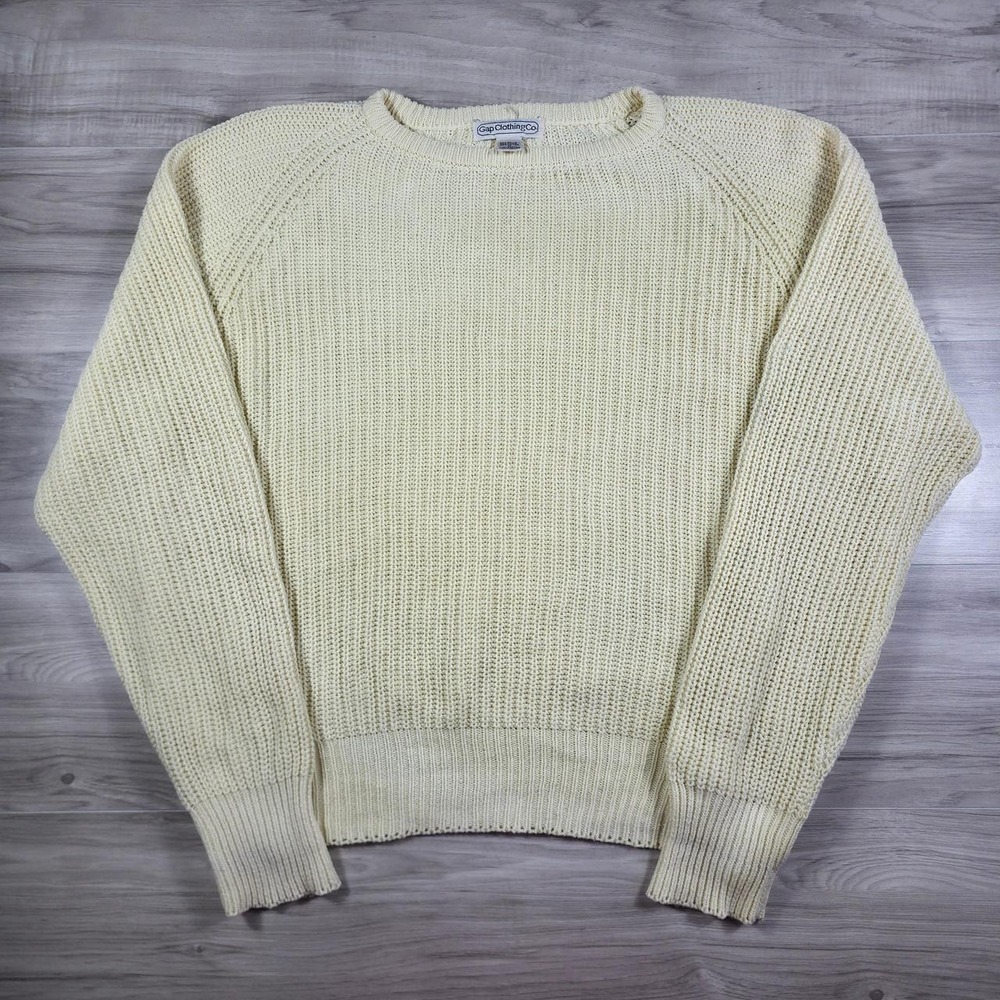 Vintage Chunky Gap Cream Ramie & Cotton Knit Sweater